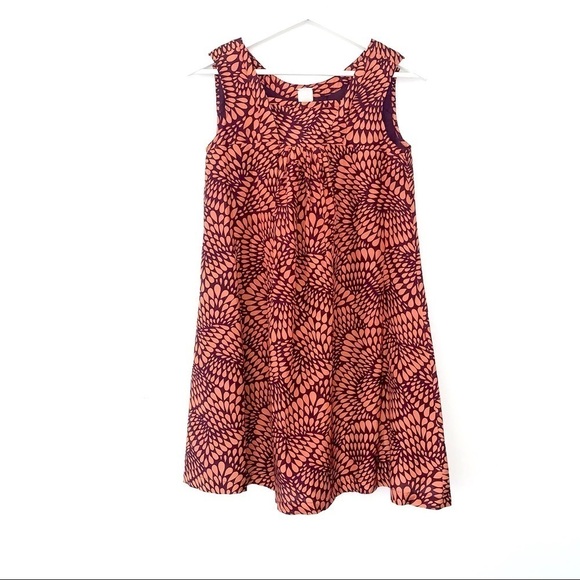 Madewell Eliot silk sleeveless dress in coral and purple size small - Picture 1 of 5